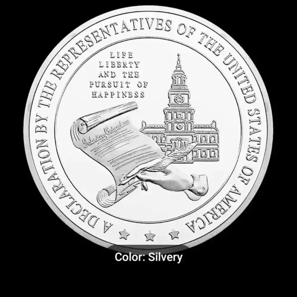 The Declaration Of Independence Souvenir Hobo Coin, Silver Plated Collectible. - Picture 4 of 7